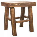 Homestead Collection Half Log Barstool, Stain & Clear Lacquer Finish