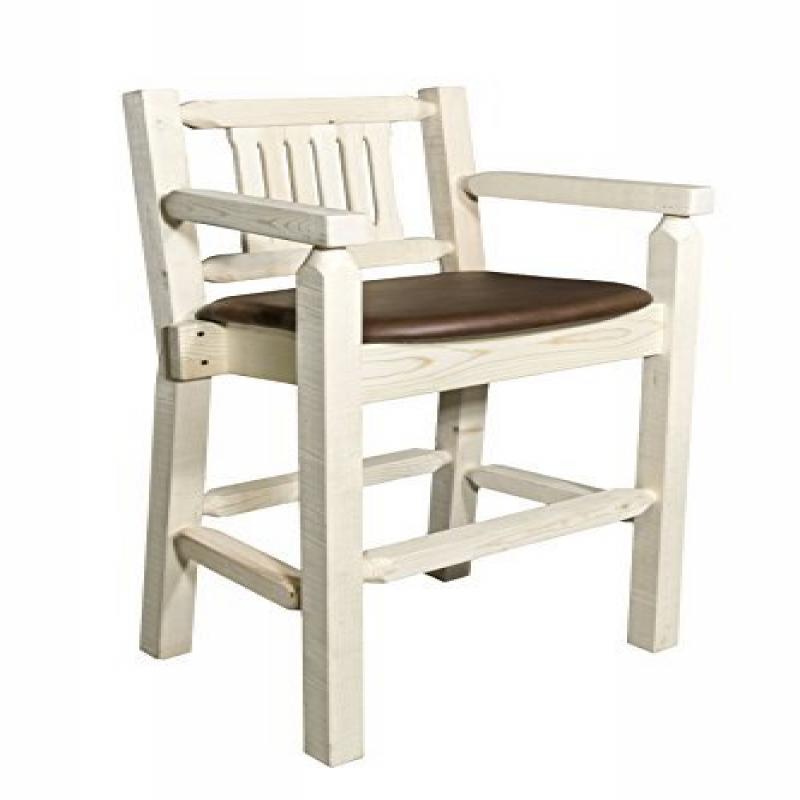 Homestead Collection Captain'S Barstool, Ready To Finish W/ Upholstered Seat, Saddle Pattern
