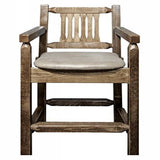 Homestead Collection Counter Height Captain'S Barstool - Buckskin Upholstery, Stain & Lacquer Finish