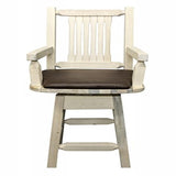 Homestead Collection Counter Height Swivel Captain'S Barstool - Saddle Upholstery, Ready To Finish