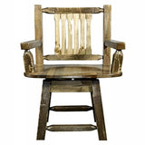 Homestead Collection Counter Height Swivel Captain'S Barstool, Stain & Lacquer Finish