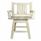 Homestead Collection Captain'S Barstool W/ Back & Swivel, Ready To Finish