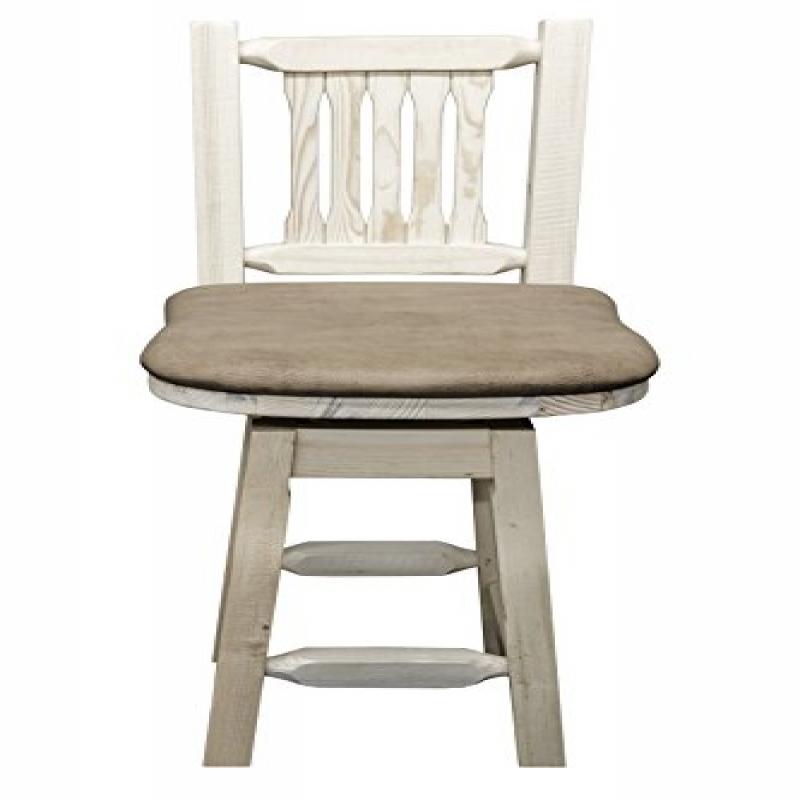 Homestead Collection Counter Height Barstool W/ Back & Swivel - Buckskin Upholstery, Ready To Finish