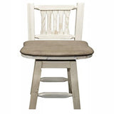 Homestead Collection Counter Height Barstool W/ Back & Swivel - Buckskin Upholstery, Ready To Finish