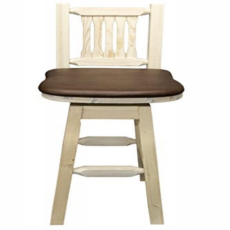 Homestead Collection Barstool W/ Back & Swivel, Ready To Finish W/ Upholstered Seat, Saddle Pattern