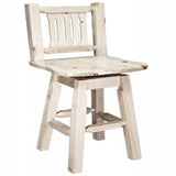 Homestead Collection Barstool W/ Back & Swivel, Clear Lacquer Finish