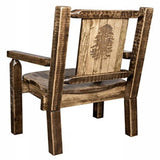 Homestead Collection Captain'S Chair W/ Laser Engraved Pine Tree Design, Stain & Lacquer Finish