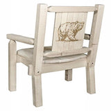 Homestead Collection Captain'S Chair W/ Laser Engraved Bear Design, Clear Lacquer Finish