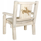 Homestead Collection Captain'S Chair W/ Laser Engraved Bronc Design, Clear Lacquer Finish