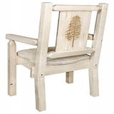 Homestead Collection Captain'S Chair W/ Laser Engraved Pine Tree Design, Clear Lacquer Finish