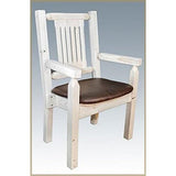 Homestead Collection Captain'S Chair, Clear Lacquer Finish W/ Upholstered Seat, Saddle Pattern