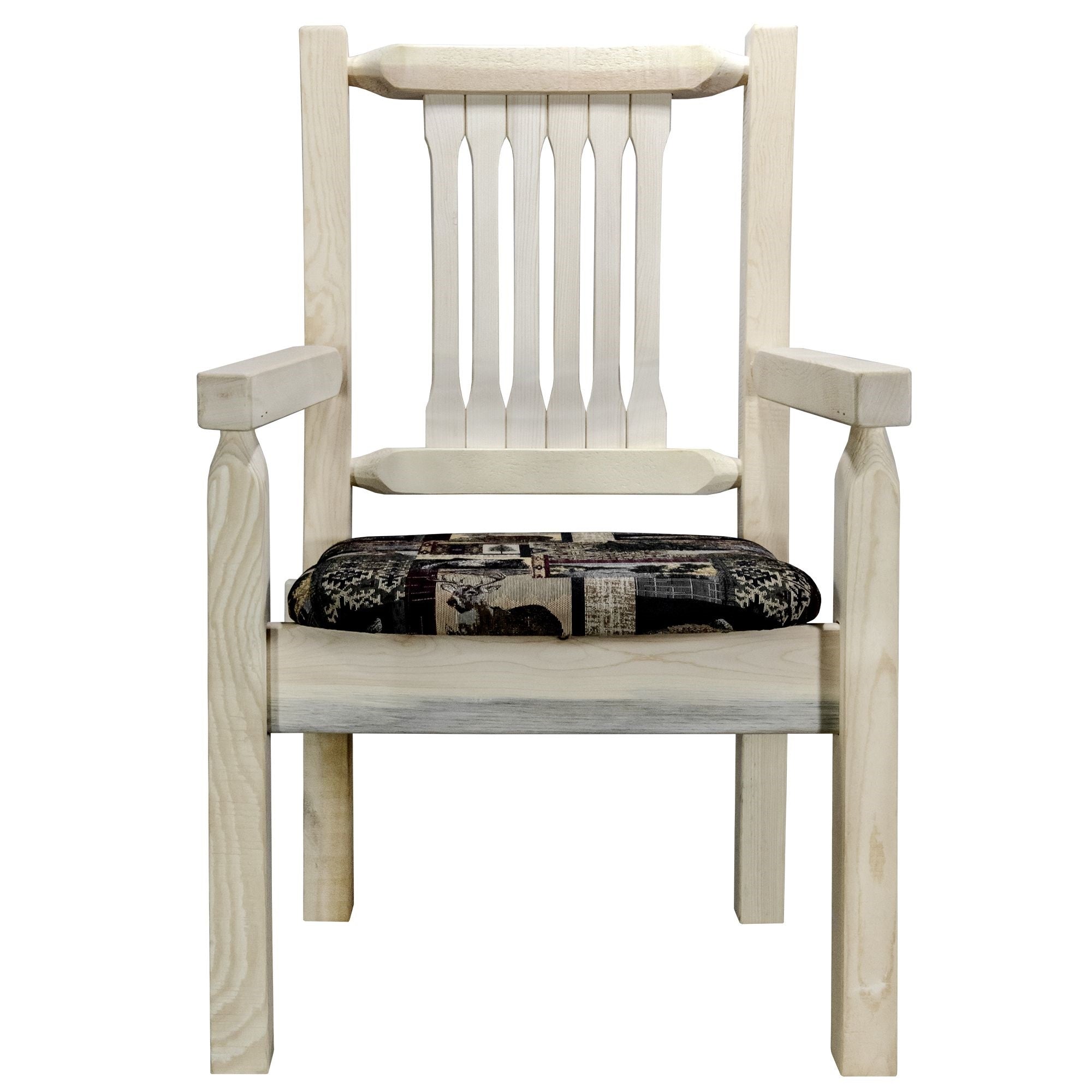 Homestead Collection Captain'S Chair, Ready To Finish W/ Upholstered Seat, Woodland Pattern