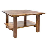 Homestead Collection Cocktail Table W/ Shelf, Stain & Clear Lacquer Finish