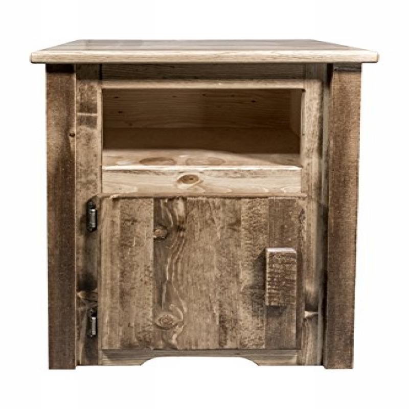 Homestead Collection End Table W/ Door, Left Hinged, Stain & Lacquer Finish