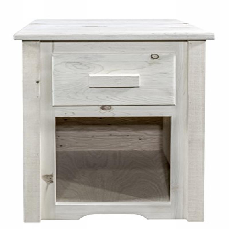 Homestead Collection End Table W/ Drawer, Clear Lacquer Finish