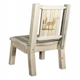 Homestead Collection Side Chair W/ Laser Engraved Elk Design, Ready To Finish