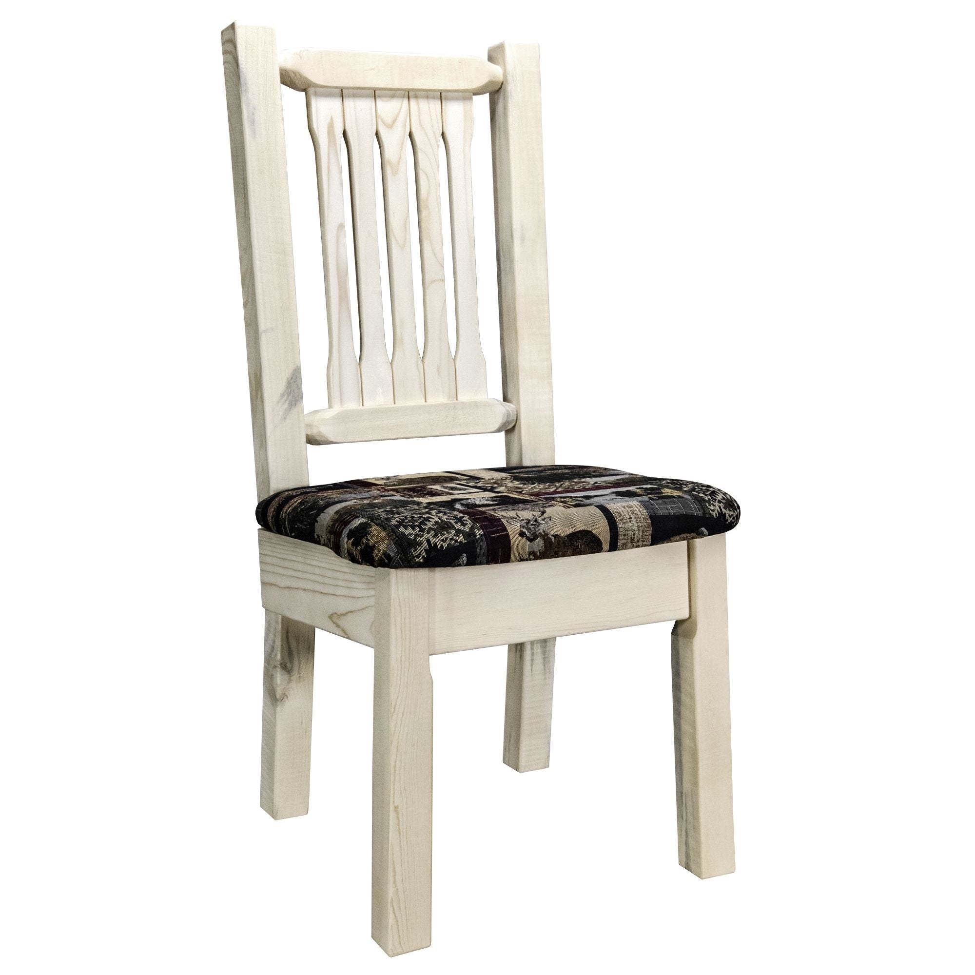 Homestead Collection Side Chair, Ready To Finish W/ Upholstered Seat, Woodland Pattern