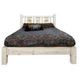 Homestead Collection Full Platform Bed W/ Laser Engraved Bronc Design, Ready To Finish