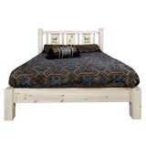 Homestead Collection King Platform Bed W/ Laser Engraved Elk Design, Ready To Finish