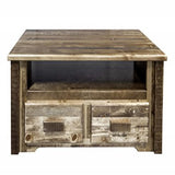 Homestead Collection Two Drawer Sitting Chest/Entertainment Center, Stain & Lacquer Finish