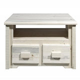 Homestead Collection Two Drawer Sitting Chest/Entertainment Center, Clear Lacquer Finish