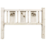 Homestead Collection Twin Headboard W/ Laser Engraved Moose Design, Clear Lacquer Finish