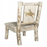 Montana Collection Side Chair W/ Laser Engraved Bronc Design, Ready To Finish