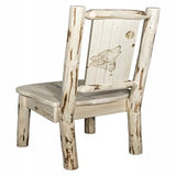 Montana Collection Side Chair W/ Laser Engraved Wolf Design, Ready To Finish