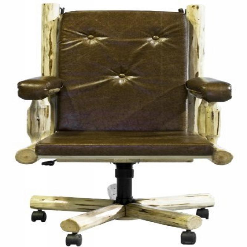 Montana Collection Upholstered Office Chair, Clear Lacquer Finish