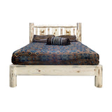 Montana Collection California King Platform Bed W/ Laser Engraved Elk Design, Ready To Finish