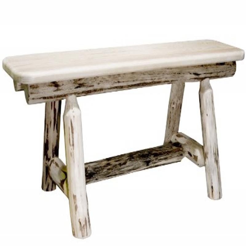 Montana Collection Plank Style Bench, Clear Lacquer Finish, 45 Inch