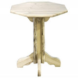 Montana Collection Center Pedestal Table, Clear Lacquer Finish