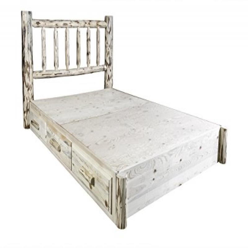 Montana Collection California King Platform Bed W/ Storage, Ready To Finish