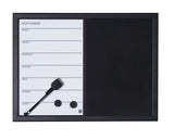 Magnetic Combo Week Planner, Dry-Erase & Black Felt Board, 18 X 24 Black Frame