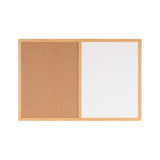Maya Combo Board, Melamine Dry-Erase And Cork, 24 X 36, Oak Frame