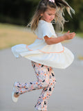 Halloween Black Cat Girls Bell Bottom Pant Set