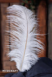 Ostrich Feather 45-50cm White