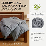 Bamboo Cotton Duvet Cover - Viscose from Bamboo + Cotton - Silver