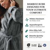 Bamboo Cotton Bath Robe - Viscose from Bamboo + Cotton - Charcoal