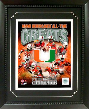 11X14 Deluxe Frame - University Of Miami Greats