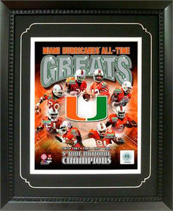 11X14 Deluxe Frame - University Of Miami Greats
