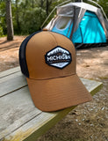 Michigan Logo Trucker Cap - Tan