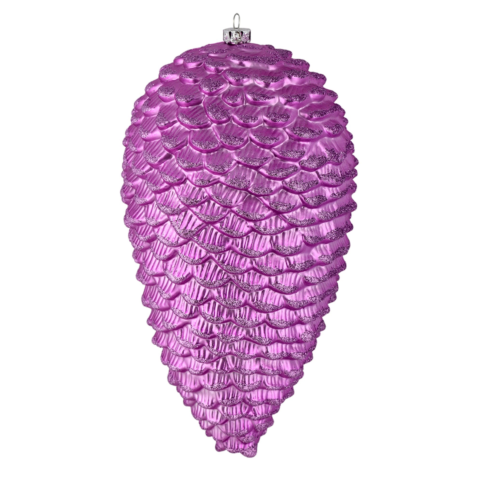 10'' Orchid Matte Glitter Pinecone 2/Box