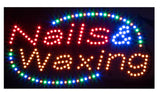 WS - "NAILS & WAXING" LED Sign