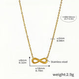 Silver Infinity Necklace for Women Dainty Stainless Steel Pendant Minimalist Chain Jewelry (15.7in + 1.9in) Lightweight & Hyp
