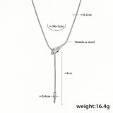Silver Snake Chain Necklace for Women Stainless Steel Lariat Pendant Adjustable Drop Necklace (54cm+5cm) Sleek Animal-Inspire