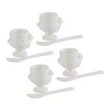 Rsvp Intl Porcelain Egg Cups & Spoons - Set Of 8 (4C + 4Sp)