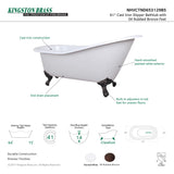 Aqua Eden Nhvctnd653129B5 61-Inch Cast Iron Single Slipper Clawfoot Tub (No Faucet Drillings), White/Oil Rubbed Bronze