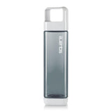 Clean Bottle Square Water Bottle 25oz, BPA-Free Plastic, Clear, Model PSQ-INF-CLEAR, Leak Proof with Carabiner Lid