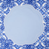 NURTURE SKY BLUE FAUX LEATHER SCALLOPED PLACEMAT